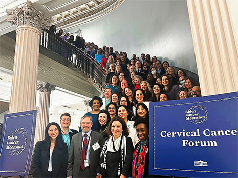 Group portrait of attendees at the White House Cervical Cancer Forum. 