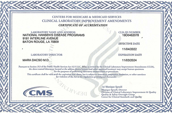 Clinical Lab Certificate