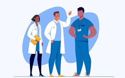 Illustration of 3 medical professionals