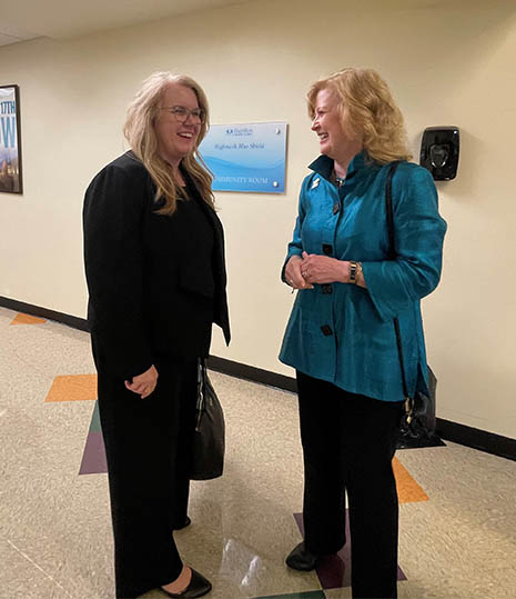 HRSA Administrator Carole Johnson speaking with Cheri Rhinehart, President and CEO, of the Pennsylvania Association of Community Health Centers.