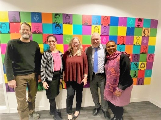 HRSA Regional Administrator Leah Suter and Deputy Regional Administrator Rob McKenna with Steve Johnson, Crista Taylor, and Denise Wheatley-Rowe, from Behavioral Health System Baltimore.