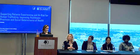 Deputy Director of the HRSA Office of Women’s Health Jessica Tytel leading a panel discussion at the HHS National Human Trafficking Prevention Summit.