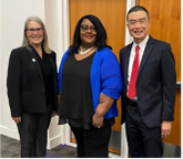 HRSA Regional Administrator, Sharon Turner, City of Tacoma Deputy MayorCatherine Ushka, and Director of the Tacoma-Pierce County Health Department, Dr. Anthony Chen