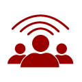 An icon depicting three people and a Wi-Fi symbol.