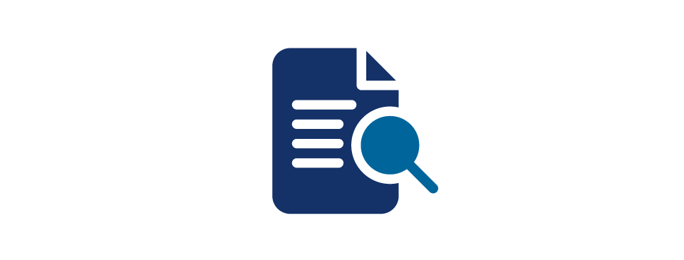 icon of paper with magnifying glass