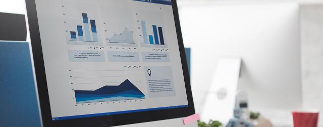 data dashboard on a computer