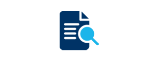 icon of paper with magnifying glass